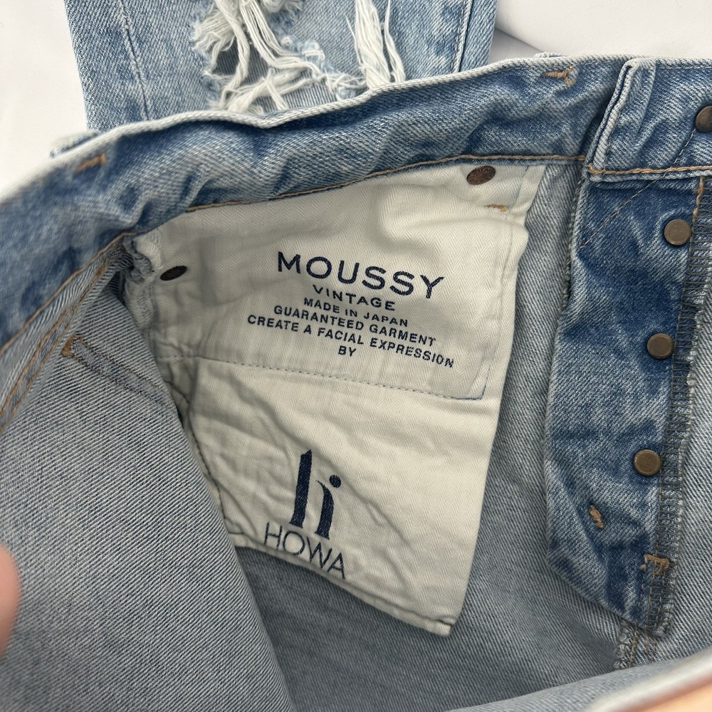 Moussy Vintage Women's Sz 27 Skinny Jeans Light Wash Distressed Denim Button Fly - Picture 5 of 8